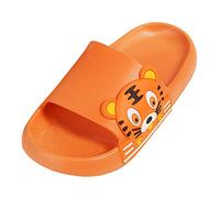 Big Kids Home Slippers For Children Kids Little Tiger Children Slippers Cartoon Soft Sole Comfortable Girls outside Slippers (Orange, 12.5 Little Child)