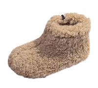 Big Kids Snow Ankle Boots Fuzzy Slip On Non Slip Boots Comfortable Cold Weather Walking Boots Toddler Soft Sole Flat Shoes Size Zipper House Bootie Slipper (Khaki, 7.5 Toddler)