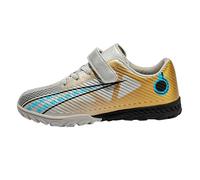 Big Kids Soccer Shoes Unisex Boys Girls Lace up Football Trainers Children and Teenagers Students Competition Training Shoes B0_Grey Footwear UK 1.5