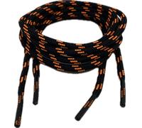 Big Laces Round Bootlaces 4mm wide (Black Neon Orange Fleck,110cm)