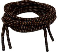 Big Laces Round Bootlaces 4mm wide (Black Orange Pinpoint,180cm)