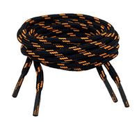Big Laces Round Shoelaces/Bootlaces 5mm wide (Black Neon Orange,100cm)