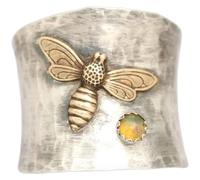 Big Large Animal Flower Leaf Wide Band Ring with Stone,Fashion Cute Gold Bee Ring Animal Lucky Honey Bee Knuckle Ring Vintage Thumb Index Middle Finger Boho Ring Jewelry Gift for Her Size S