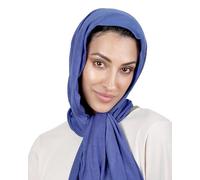 Big Large Jersey Stretchy Hijab Plain Lycra Navy-Blue Maxi Scarf Shawl Wrap for Muslim Women Ladies Jersey Hijab Head Scarf for Women Non-See-Through Premium Soft Scarf.
