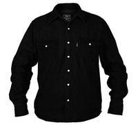 Big Large King Size Mens Rockford Duke Western Denim Shirt Black Long Sleeved Top (2XL - XXL)