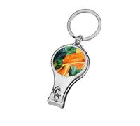 Big Leafs Orange with Green Yellow Watercolor Nail Clippers Toenail Clipper Cutters Professional Nail Trimmer Nail Cuticle Cutter for Women Men