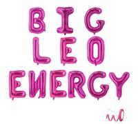 Big Leo Energy Banner, Zodiac Birthday Banner,July August Birthday Banner, Zodiac Leo, Horoscope, Astrology Bday Party Decorations,Hot pink