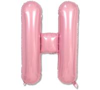 Big Letter Balloon H Pastel Pink, Mylar Alphabet Customize Name Balloon Letter Light Pink, Self Inflating Baby Pink Foil H Custom Letter Balloon for Girls Women Birthday Party Baby Shower Decoration