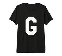 Big Letter G Monogram Initial Spelling, Varsity Premium T-Shirt