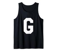 Big Letter G Monogram Initial Spelling, Varsity Tank Top