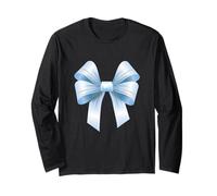 Big Light Blue Bow Vintage Floral Decor Apparel Teen College Long Sleeve T-Shirt