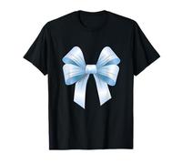 Big Light Blue Bow Vintage Floral Decor Apparel Teen College T-Shirt