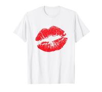 Big Lips Cool Casual Red Lipstick Funny Women Lip Kiss T-Shirt