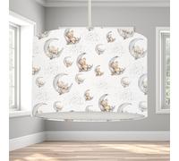 Big Little Bedrooms Bedtime for Bunny and Bear Lampshade, White - 35cm Dia x 21cm High - Lamp Base