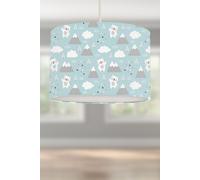 Big Little Bedrooms Men's Teddy Bear & Mountain Lampshade Blue | Size: 30 cm diameter x 21 cm high Big Little Bedrooms Blue 30 cm diameter x 21 cm high