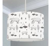 Big Little Bedrooms Monochrome Bear and Mountains Lampshade - 30cm Dia x 21cm High - Lamp Base