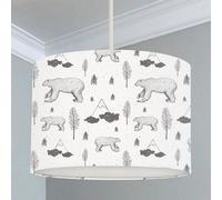 Big Little Bedrooms Monochrome Bear and Mountains Lampshade - 40cm Dia x 25cm High - Ceiling