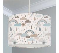 Big Little Bedrooms Rainbows, Clouds and Raindrops Lampshade BB - 25cm Dia x 19cm High - Lamp Base