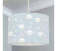 Big Little Bedrooms Smiling Clouds and Stars Blue Lampshade - 35cm Dia x 21cm High - Lamp Base