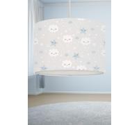 Big Little Bedrooms Smiling Clouds & Stars Lampshade Grey | Size: 25 cm diameter x 19 cm high Big Little Bedrooms Grey 25 cm diameter x 19 cm high