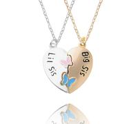 Big Little Sister Matching Necklaces for 2 Sisters Birthday Gifts from Sister Broken Heart Necklace Sisters Graduation Gifts for Women Twins Gifts from Mom Dad