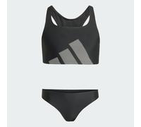 adidas Girl's Big Logo C-Back Bikini Set, Black, 12-13 Years