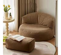 Big Luxury Sofa Pouf Cover Bean Bag Chairs Cover For Adults Washable Ultra Soft Bean Bag Chair Cover For Floor Seating,Lounge Relaxing,Video Games,Movie Night,No Filler (Color : Brown, Size : Empty