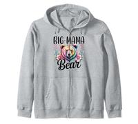 BIG-MAMA Bear Floral Graphic for Mothers Day Moments Zip Hoodie
