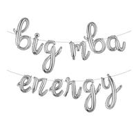 Big MBA Energy Balloon Banner, Congrats Grad, Congratulations on Master of Business Administration Degree, College/Universary Graduation Party Decorations Supplies (L BIG MBA ENERGY Silver)