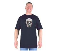 Big Mens Black- Regeneration Extremely Long Tall Skull T Shirt Long Line Extra Length Cotton Oversized for Sizes M L XL 2XL 3XL 4XL 5XL 6XL 7XL 8XL, Size : 5XL