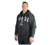 Big Mens Charcoal Grey Pilgrimm Zip Up Hoodie Large Oversized Tall for Sizes 2XL 3XL 4XL 5XL 6XL 7XL 8XL, Size : 2XL