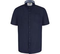 Big Mens D555 James Basic Oxford Short Sleeve Shirt in Navy 3XL to 8XL