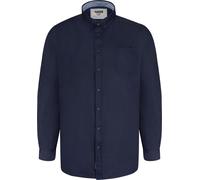 Big Mens D555 Richard Basic Oxford Long Sleeve Shirt in Navy 2XL to 8XL