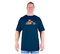 Big Mens Navy Blue - Fire Biker Extremely Long Tall Biker T Shirt Long Line Extra Length Cotton Oversized for Sizes M L XL 2XL 3XL 4XL 5XL 6XL 7XL 8XL, Size : 5XL