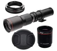 Big Mike’s High-Power 500mm/1000mm f/8 Manual Telephoto Lens for Nikon DSLR, Black