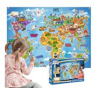 Big Minds - Discover The World | Montessori Toys | Felt Story Board World Map with 48 Pieces | 4 Year Old Girl Gifts & 4 Year Old Boy Gifts | Interactive Educational Toys for Kids