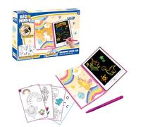 Big Minds - LCD Drawing Tablet for Kids Rainbow | LCD Writing Tablet 20 Reversible Templates | Kids Drawing Pad Book Format | Educational Toys for 5 Year Olds | 4 Year Old Girl Gifts