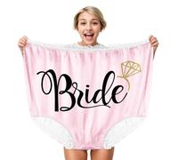 Big Mom Undies Bra Underwear Set Funny Gag Gift Oversized Giant Granny Panties Red, Bride, XL-XXL