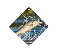 Big Mouth Bass Bites Bait Car Air Freshener Hanging, Long Lasting Scented Car Aromatherapy Tablets, Rhombus Fragrance Scented Cards for Vehicles, Bedroom, Wardrobe White-style