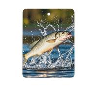 Big Mouth Bass Bites Bait Car Air Freshener Hanging, Long Lasting Scented Car Aromatherapy Tablets, Square Fragrance Scented Cards for Vehicles, Bedroom, Wardrobe White-style