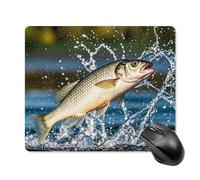 Big Mouth Bass Bites Bait Mouse Pad with Stitched Edge, Premium Mousepad Washable Cloth, Non-SlipRubber Mouse Mat Perfect Design for Gaming, Laptop, Office Work