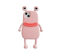 Big Mouth Frog Mobile Phone Case Is Suitable for Iphone14/13 Cute Silicone Cartoon Anti-drop Protective Case (Pink,for iPhone 14 pro max)