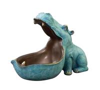 Big Mouth Hippo Storage Figurine Key Bowl Resin Hippo Candy Dish Home Decor