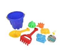 Big Mouth Pool Float Large Beach Bucket 7 Piece Set With Tools Shovel Rake Summer Water Beach Play Toys Water Tools Children's Toys Sand Buckets Large (Blue, 17X14. 5cm)