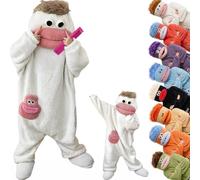Big Mouth Snuggle Monster Onesie Adult Silly Onesies Funny Costumes White