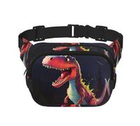 big-mouthed dinosaur Printed Fashion Crossbody Bag, Hiking Waist Bag, Square Double Layer Travel and Fitness Shoulder Bag