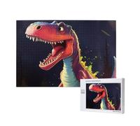big-mouthed dinosaur Wooden Puzzle 1000 Pieces â€“ Color Box Packaging Family Leisure Challenge with Indoor Decoration