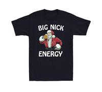 Big Nick Energy Christmas Funny Beer Drinking Santa Xmas Holiday Men's Men T Shirt Black