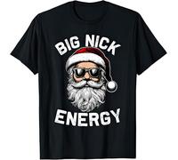 Big Nick Energy Santa Claus Christmas Kids Womens Mens T Shirt Medium Black