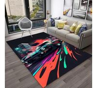 Big Non-slip Carpet For Living Room Bedroom Bedside Bathroom Kitchen Bathroom Hallway Sofa Doormat Playroom Kids Play Mat Racing Car Pattern Flannel Memory Foam Area Rugs (Multi 2,80x120 cm)